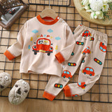 Boys Girls Pajama Sets Cartoon Print Long Sleeve Cute T-Shirt Tops with Pants Toddler Baby Spring Autumn Sleeping Clothes