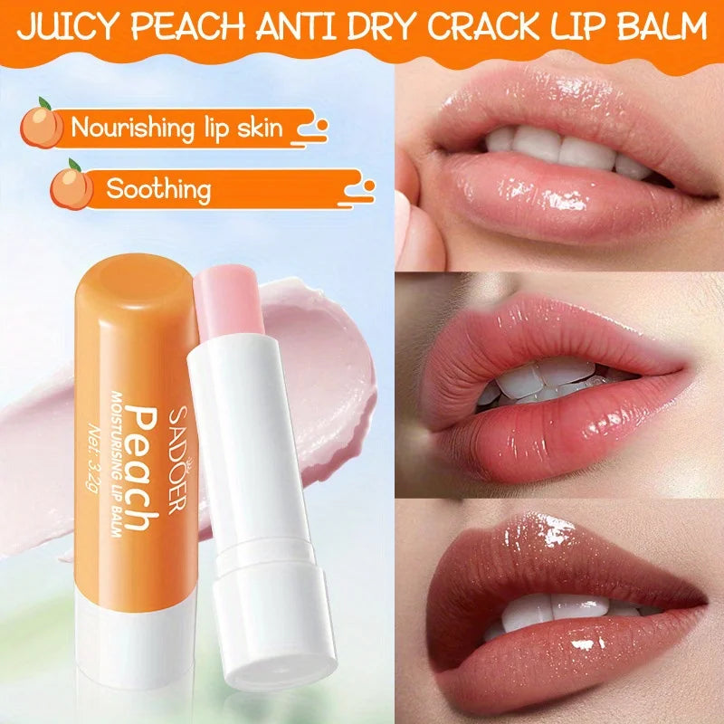 Peach Skincare Set- Nourishing and Moisturizing Hand Cream and Lip Balm Set - Soft Skin All Day Long. Holiday Gifts