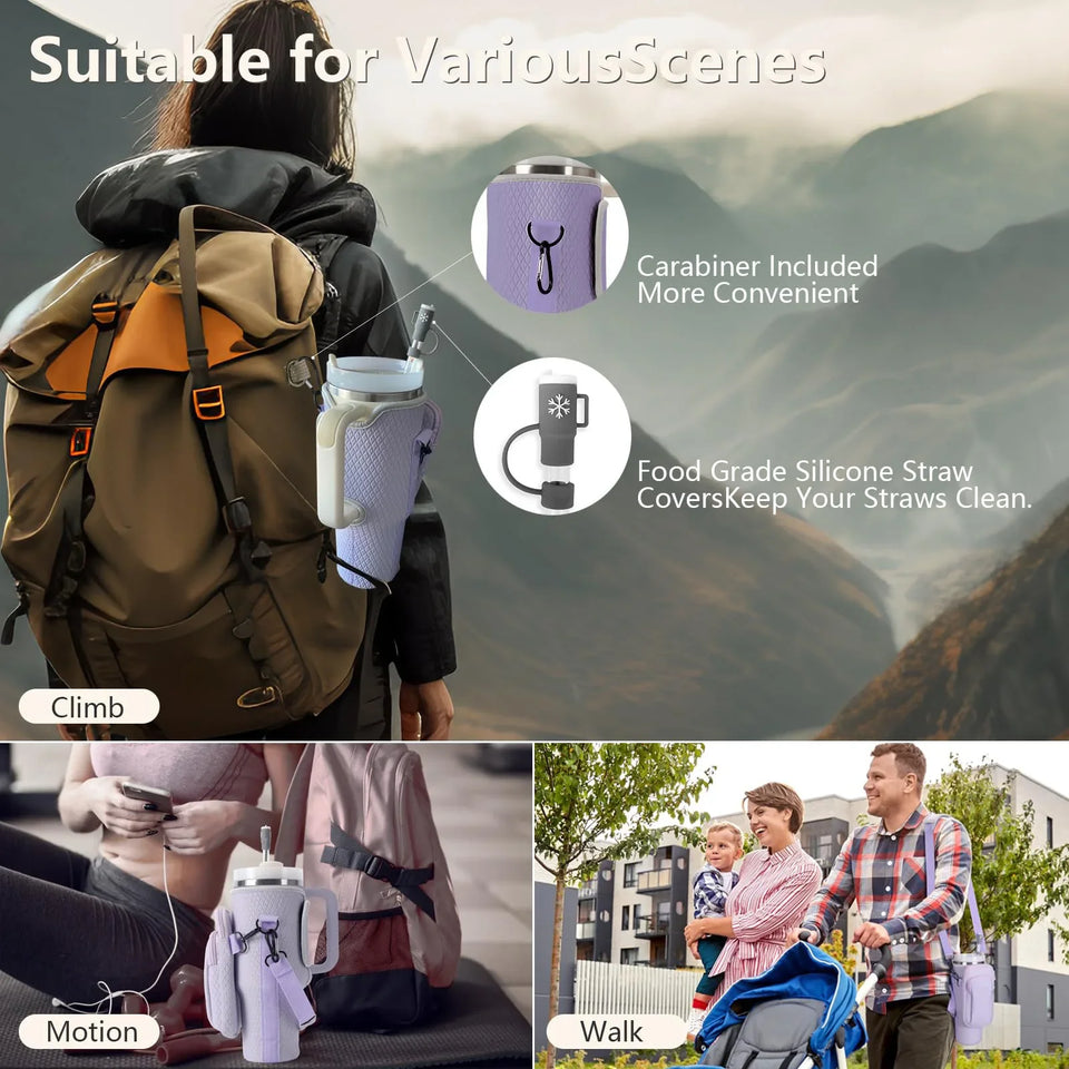 Water Bottle Bag for Stanley 40oz 2.0 Handbag with Metal Buckle Insulated Cup Portable Storage Bag for Stanley Cup Accessories