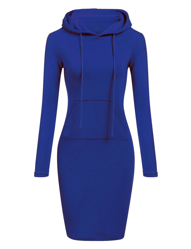 Autumn Ready Ladies Hooded Dresses Blending Hoodie and Sweatshirt Elements in Women Fashionable Clothing