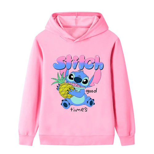 Stitch's Fashionable and Cute Cartoon Children's Hoodie, Warm Top for Autumn and Winter, Comfortable and Versatile Hoodie