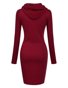 Autumn Ready Ladies Hooded Dresses Blending Hoodie and Sweatshirt Elements in Women Fashionable Clothing