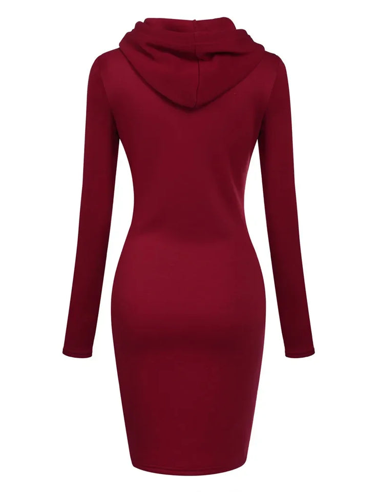 Autumn Ready Ladies Hooded Dresses Blending Hoodie and Sweatshirt Elements in Women Fashionable Clothing