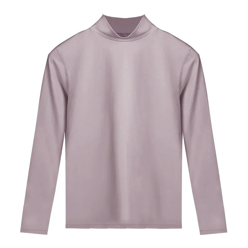 Autumn dress female autumn and winter female half high neck inside wear top single thin cotton sweater warm underwear female bas