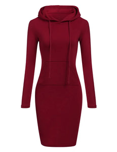 Autumn Ready Ladies Hooded Dresses Blending Hoodie and Sweatshirt Elements in Women Fashionable Clothing