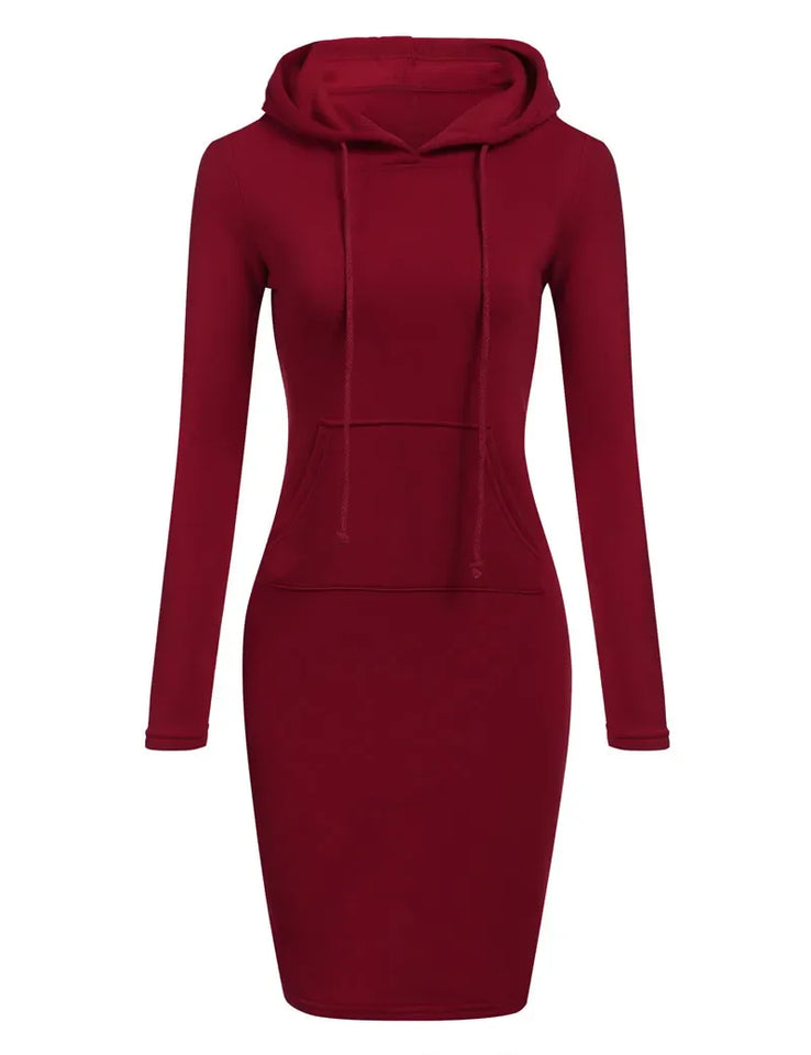 Autumn Ready Ladies Hooded Dresses Blending Hoodie and Sweatshirt Elements in Women Fashionable Clothing