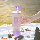 8PCS Cup Accessories Set for Stanley Cup 30oz 40oz, A-Z Initials Decorations, Including Silicone Straw Cover Cap,Sticker ﻿ ﻿
