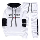 New York Hooded Sweatshirts and Elastic Sweatpants Autumn Hot Sale Mens Fashion Tracksuit Ubran Causal Sport Jogging Suits