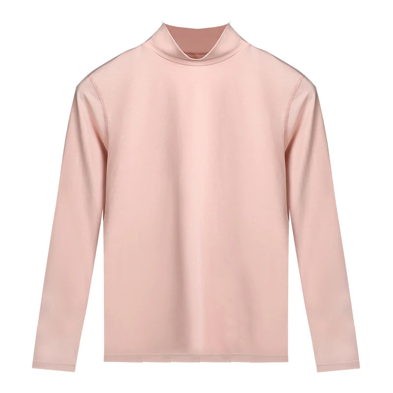 Autumn dress female autumn and winter female half high neck inside wear top single thin cotton sweater warm underwear female bas