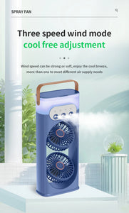 Double head spray fan, plug-in portable office desktop large wind fan, outdoor cold fan, 3-speed wind cooling fan in summer