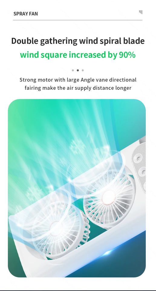 Double head spray fan, plug-in portable office desktop large wind fan, outdoor cold fan, 3-speed wind cooling fan in summer