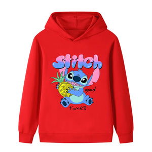 Stitch's Fashionable and Cute Cartoon Children's Hoodie, Warm Top for Autumn and Winter, Comfortable and Versatile Hoodie