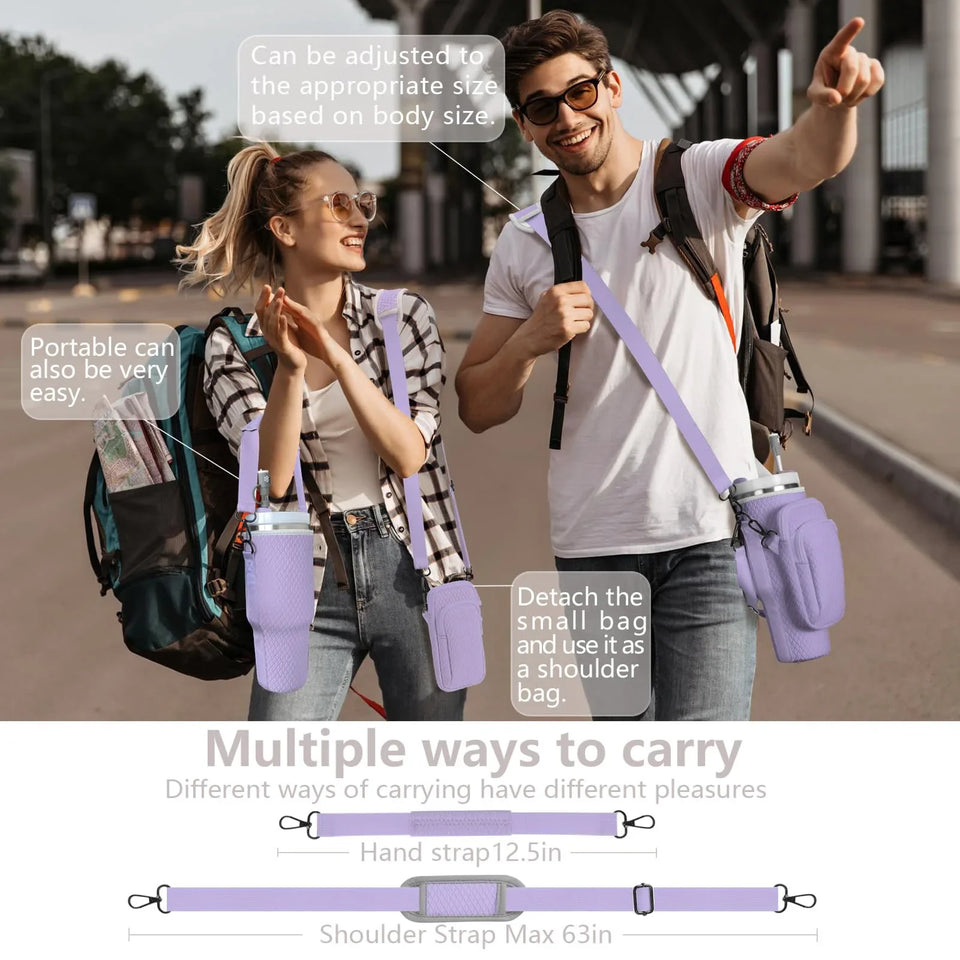 Water Bottle Bag for Stanley 40oz 2.0 Handbag with Metal Buckle Insulated Cup Portable Storage Bag for Stanley Cup Accessories