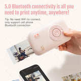 HPRT Pocket Color Photo Printer, or 2x3 inch Sticky-Backed Paper, Mini Portable HD Color Photo Printer, Bluetooth IOS Android
