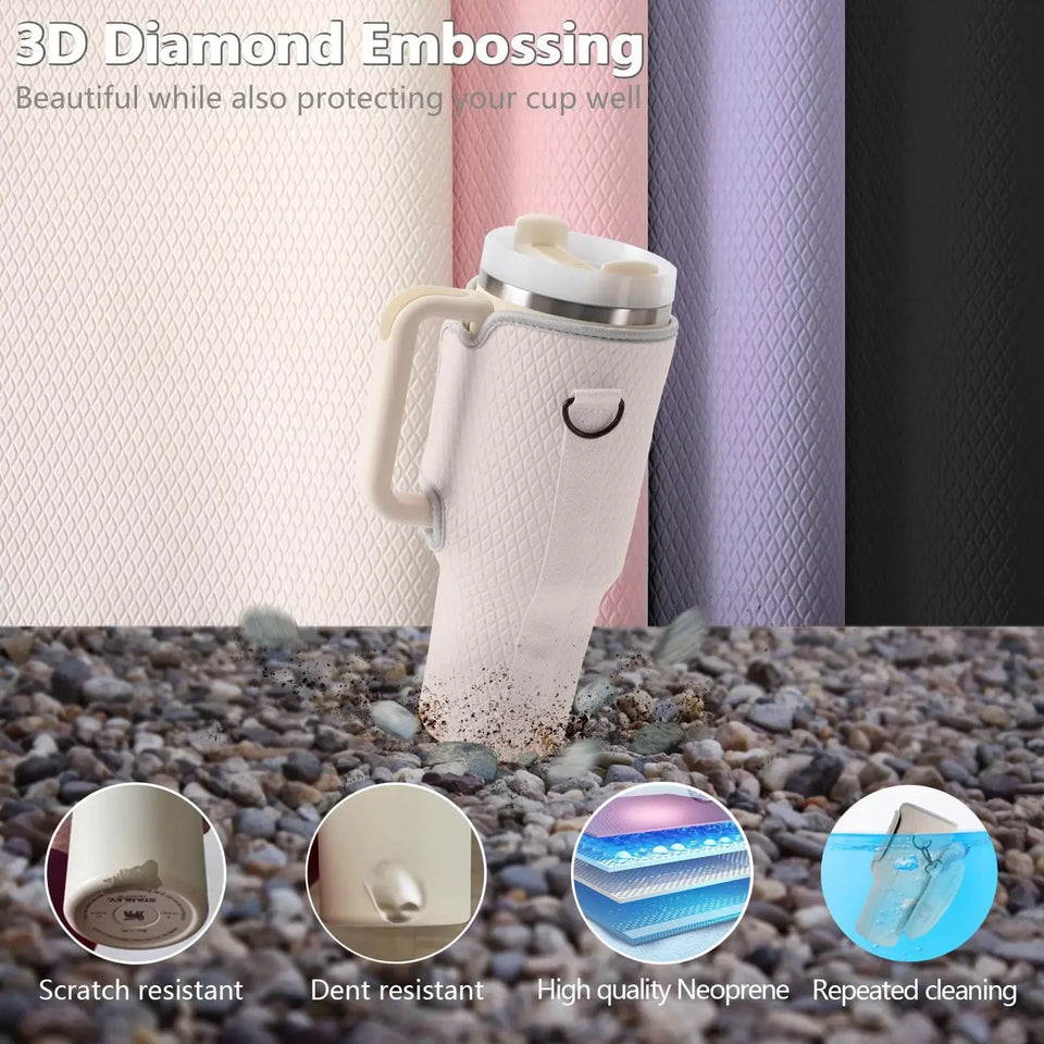 Water Bottle Bag for Stanley 40oz 2.0 Handbag with Metal Buckle Insulated Cup Portable Storage Bag for Stanley Cup Accessories