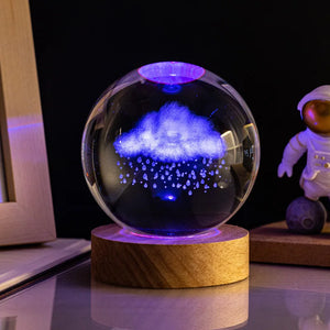 3D Colored Luminous Crystal Ball Astronomy Galaxy Crystal Sphere Beside Lamp Solar System Glassic Snow Globe Desktop Decorations