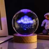 3D Colored Luminous Crystal Ball Astronomy Galaxy Crystal Sphere Beside Lamp Solar System Glassic Snow Globe Desktop Decorations