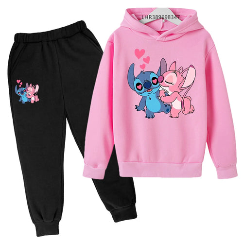 Stitch Autumn winter Hoodies Suitable Kids Boys Girls 3-12 Years Cartoon Sweatshirts Coat HOT new Children Leisure Sets
