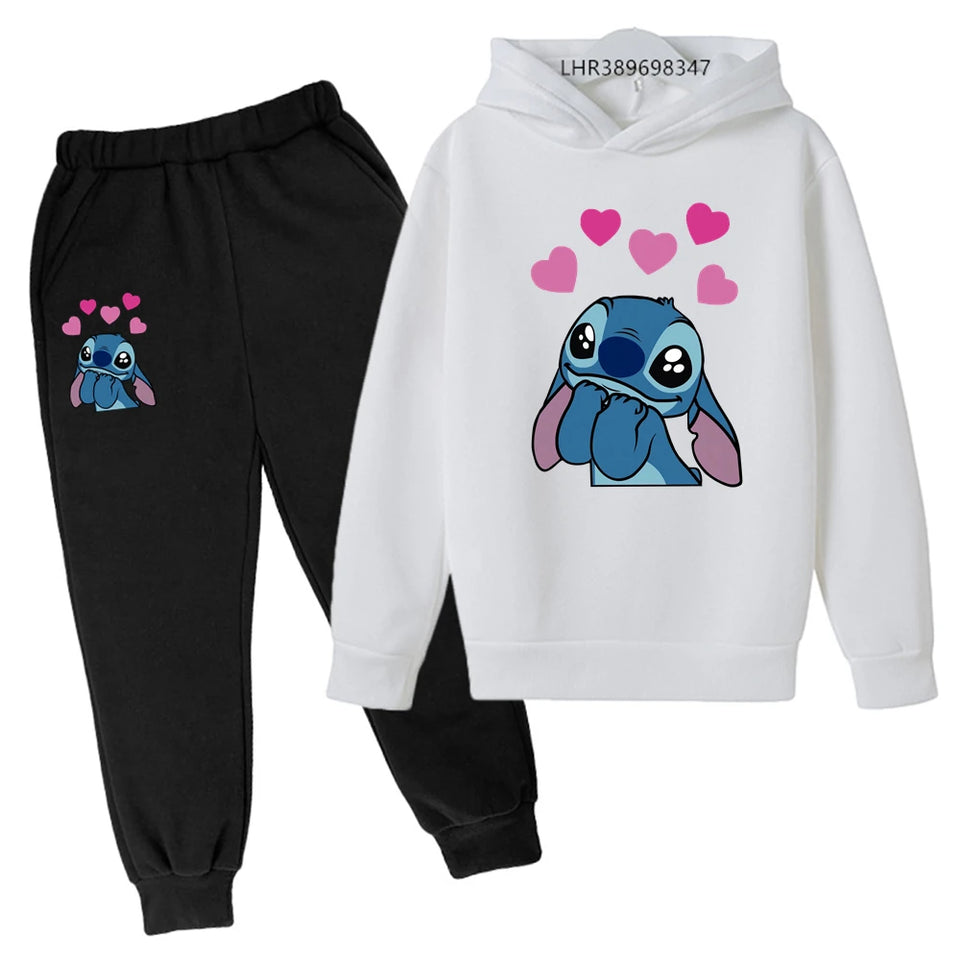 Stitch Autumn winter Hoodies Suitable Kids Boys Girls 3-12 Years Cartoon Sweatshirts Coat HOT new Children Leisure Sets