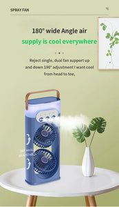 Double head spray fan, plug-in portable office desktop large wind fan, outdoor cold fan, 3-speed wind cooling fan in summer