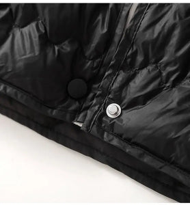 Autumn Winter Women Clothing Lightweight Quilted Jackets Warm Parkas Single-breasted Long Sleeve Windproof Short Outerwear Loose