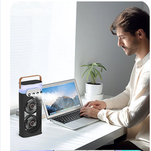 Double head spray fan, plug-in portable office desktop large wind fan, outdoor cold fan, 3-speed wind cooling fan in summer
