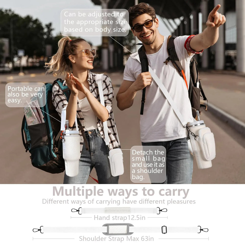 Water Bottle Bag for Stanley 40oz 2.0 Handbag with Metal Buckle Insulated Cup Portable Storage Bag for Stanley Cup Accessories