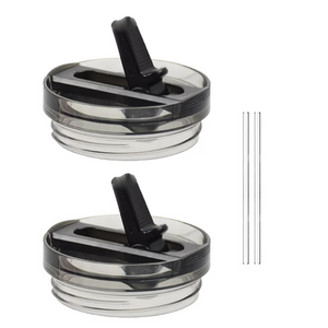 B84B-Replacement Cups Lids 2PCS For Stanley For 40Oz With 2 Straws, Leakproof Cup Lids
