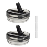 B84B-Replacement Cups Lids 2PCS For Stanley For 40Oz With 2 Straws, Leakproof Cup Lids