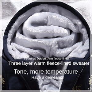Autumn Men Jacket Set Fashion Embroidered Warm Male Hooded Coat Trends Versatile Top Clothing Locomotive Streetwear Casual Pants