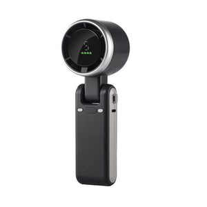 2025 New Hand-held LED Display 180 Degree Folding Desktop Mini Fan Hanging Neck Outdoor Folding High-speed Powerful Turbo Fan