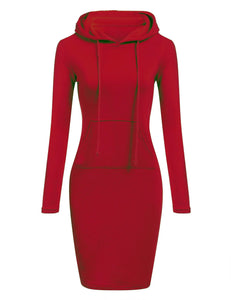 Autumn Ready Ladies Hooded Dresses Blending Hoodie and Sweatshirt Elements in Women Fashionable Clothing