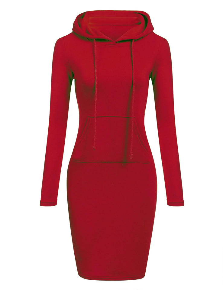 Autumn Ready Ladies Hooded Dresses Blending Hoodie and Sweatshirt Elements in Women Fashionable Clothing