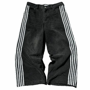 Streetwear Jeans Y2K Pants Womens Gothic Hip Hop Striped Retro Pink Baggy Jeans New High Waisted Wide Leg Trousers Clothes