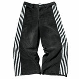 Streetwear Jeans Y2K Pants Womens Gothic Hip Hop Striped Retro Pink Baggy Jeans New High Waisted Wide Leg Trousers Clothes