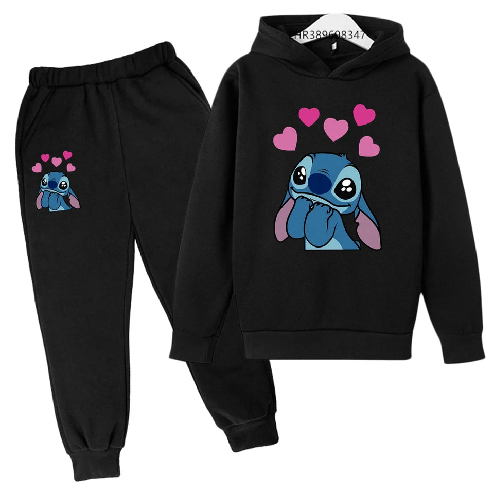 Stitch Autumn winter Hoodies Suitable Kids Boys Girls 3-12 Years Cartoon Sweatshirts Coat HOT new Children Leisure Sets