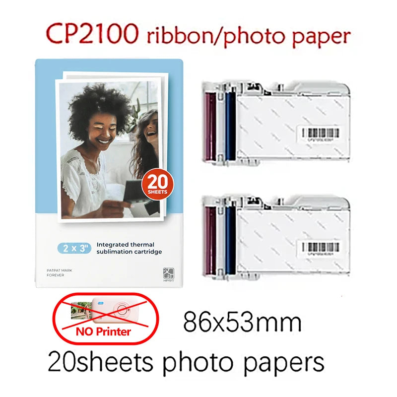 HPRT Pocket Color Photo Printer, or 2x3 inch Sticky-Backed Paper, Mini Portable HD Color Photo Printer, Bluetooth IOS Android