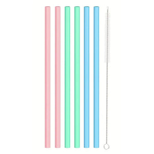 6pcs Replacement Straws for Stanley Cup with Cleaning Brushes Reusable Straws for Stanely Cup