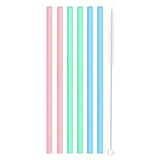 6pcs Replacement Straws for Stanley Cup with Cleaning Brushes Reusable Straws for Stanely Cup