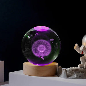 3D Colored Luminous Crystal Ball Astronomy Galaxy Crystal Sphere Beside Lamp Solar System Glassic Snow Globe Desktop Decorations