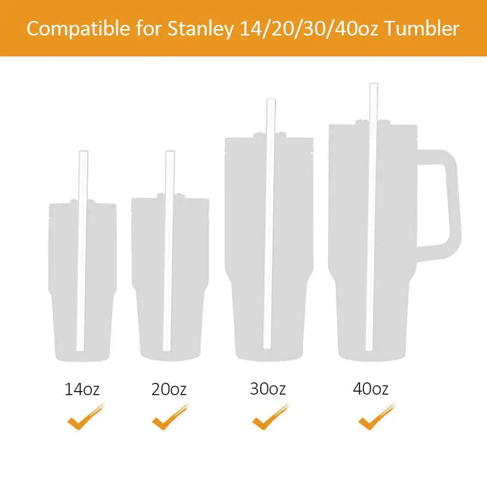 6pcs Replacement Straws for Stanley Cup with Cleaning Brushes Reusable Straws for Stanely Cup