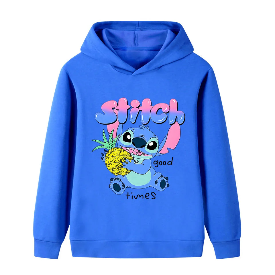 Stitch's Fashionable and Cute Cartoon Children's Hoodie, Warm Top for Autumn and Winter, Comfortable and Versatile Hoodie