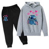 Stitch Autumn winter Hoodies Suitable Kids Boys Girls 3-12 Years Cartoon Sweatshirts Coat HOT new Children Leisure Sets