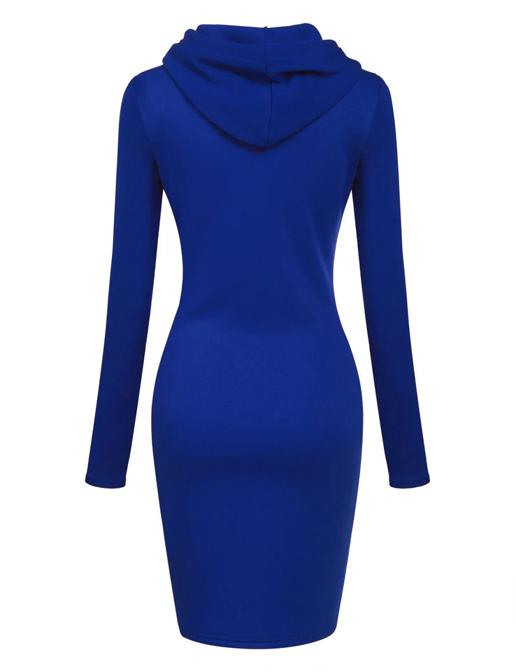 Autumn Ready Ladies Hooded Dresses Blending Hoodie and Sweatshirt Elements in Women Fashionable Clothing