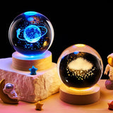 3D Colored Luminous Crystal Ball Astronomy Galaxy Crystal Sphere Beside Lamp Solar System Glassic Snow Globe Desktop Decorations