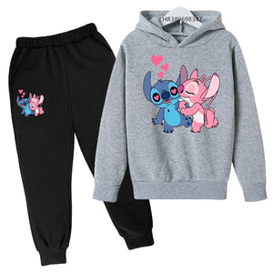 Stitch Autumn winter Hoodies Suitable Kids Boys Girls 3-12 Years Cartoon Sweatshirts Coat HOT new Children Leisure Sets