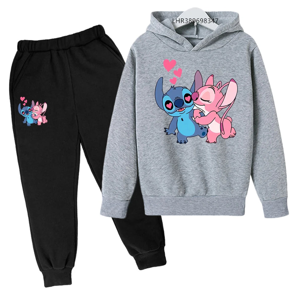 Stitch Autumn winter Hoodies Suitable Kids Boys Girls 3-12 Years Cartoon Sweatshirts Coat HOT new Children Leisure Sets