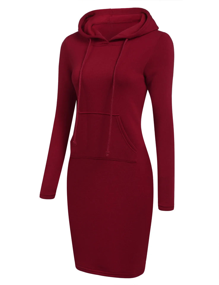 Autumn Ready Ladies Hooded Dresses Blending Hoodie and Sweatshirt Elements in Women Fashionable Clothing