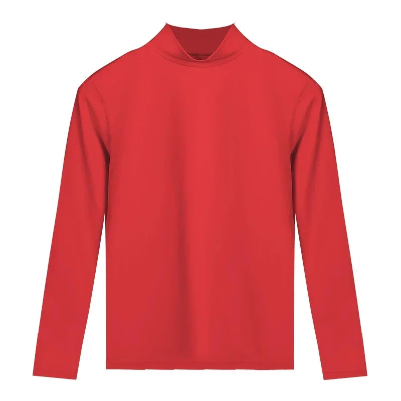 Autumn dress female autumn and winter female half high neck inside wear top single thin cotton sweater warm underwear female bas