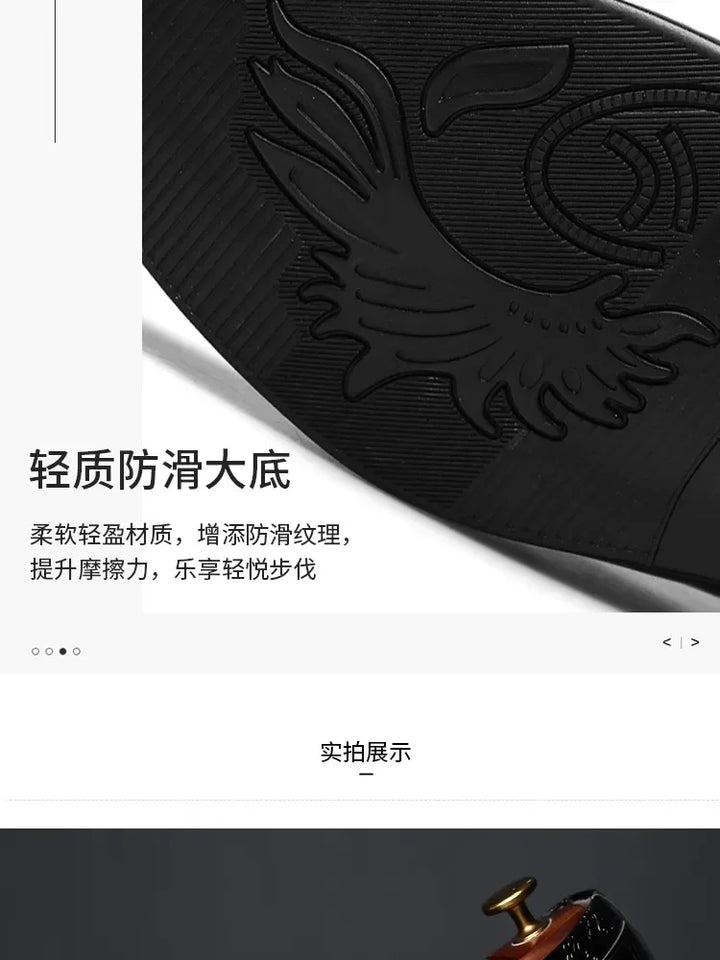 Shoes for Men Casual Business Dress Shoes Lace Up Formal Black Patent Leather Brogue Shoes for Male Wedding Party Office Oxfords